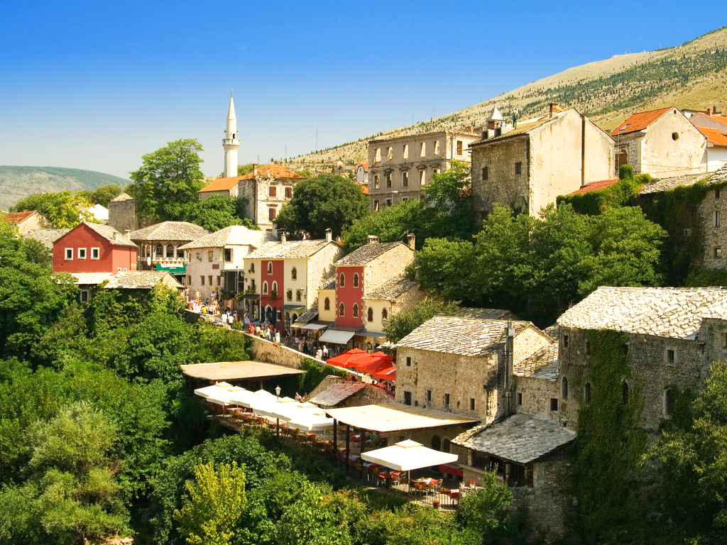 莫斯塔尔老城，参观莫斯塔尔波斯尼亚和黑塞哥维那的最佳地点之一
