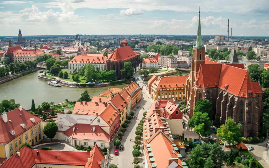 从上面可以看到波兰弗罗茨瓦夫，欧洲最便宜的旅游胜地之一