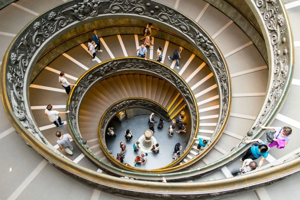 Spiral Staircase in the Vatican as seen during a trip to rome italy