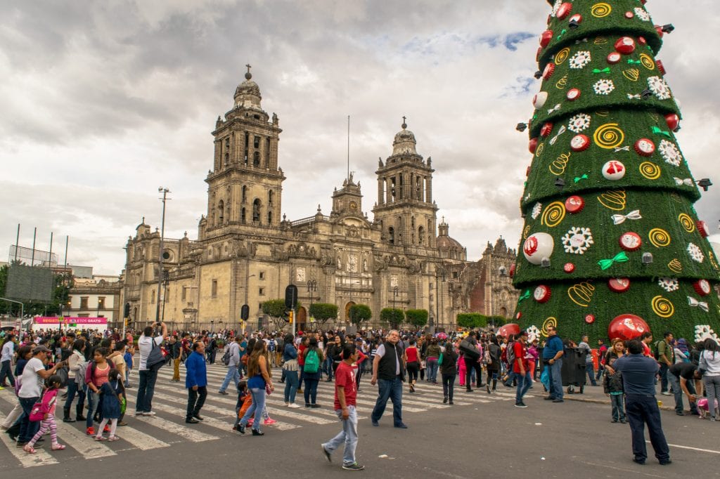墨西哥城的圣诞节:索卡洛