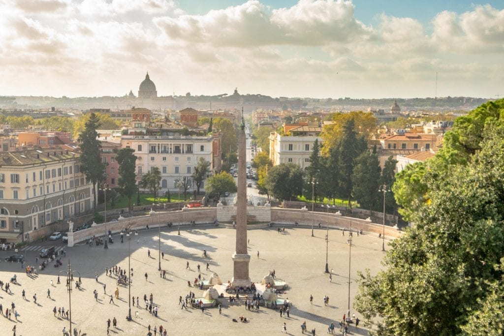 罗马的广场:从平西奥露台看罗马人民广场