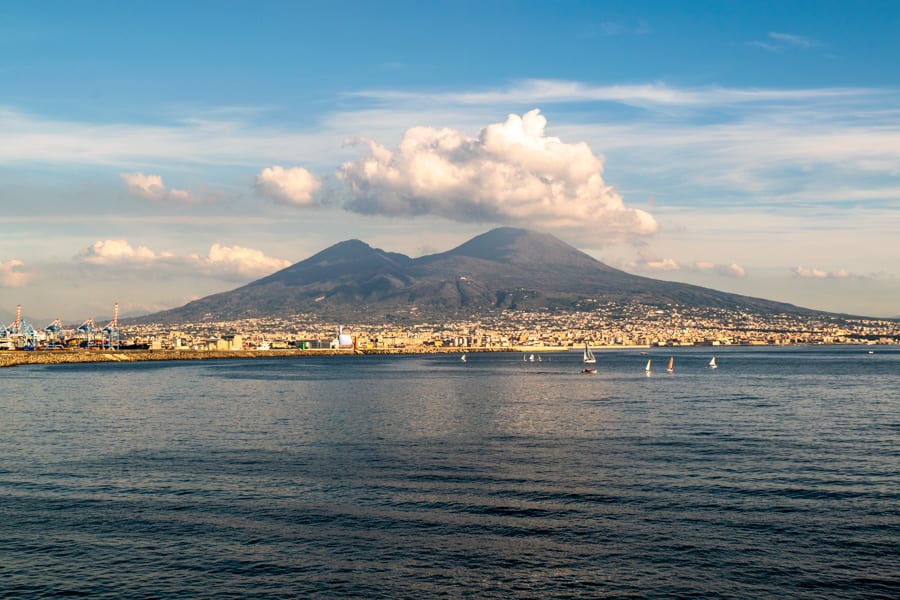 Trip to Italy Cost: View of Mount Vesuvius from Naples