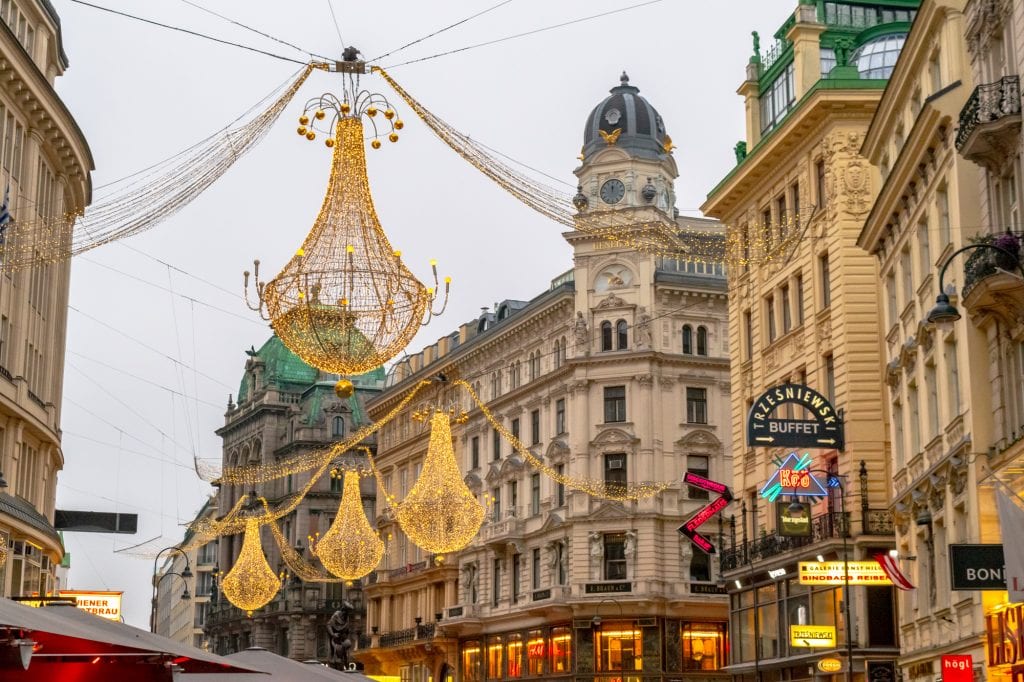 奥地利圣诞市场之旅:维也纳的圣诞彩灯