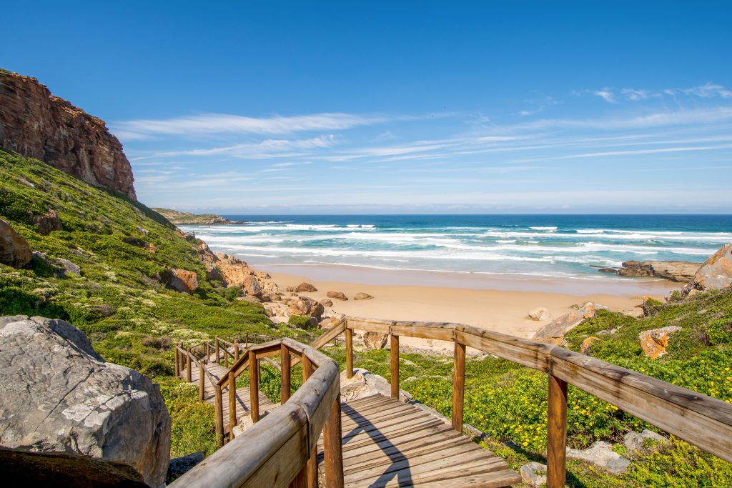 美丽的海滩沿着花园路线南非