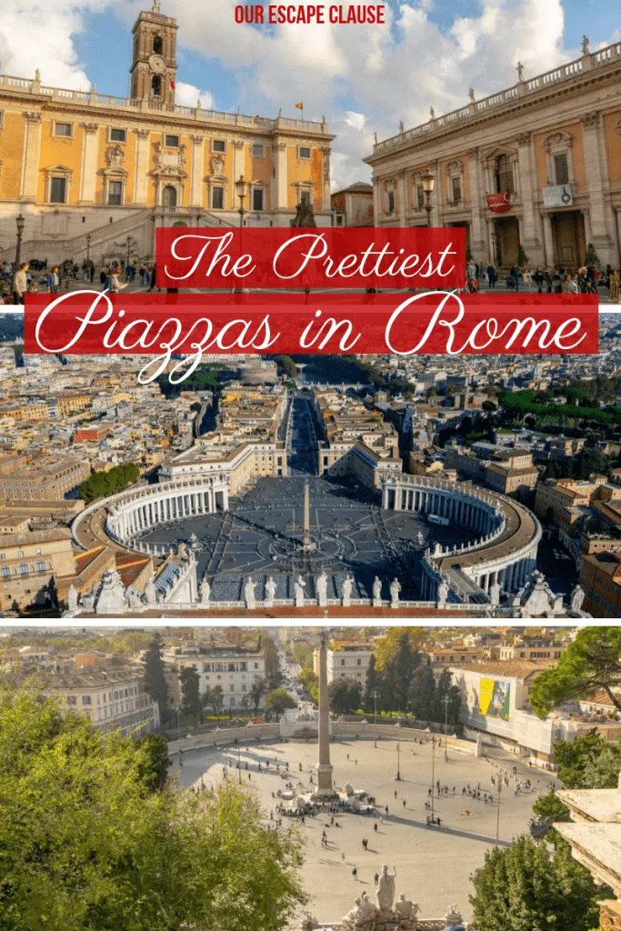 3张罗马广场的照片，红底白字写着“罗马最漂亮的广场”