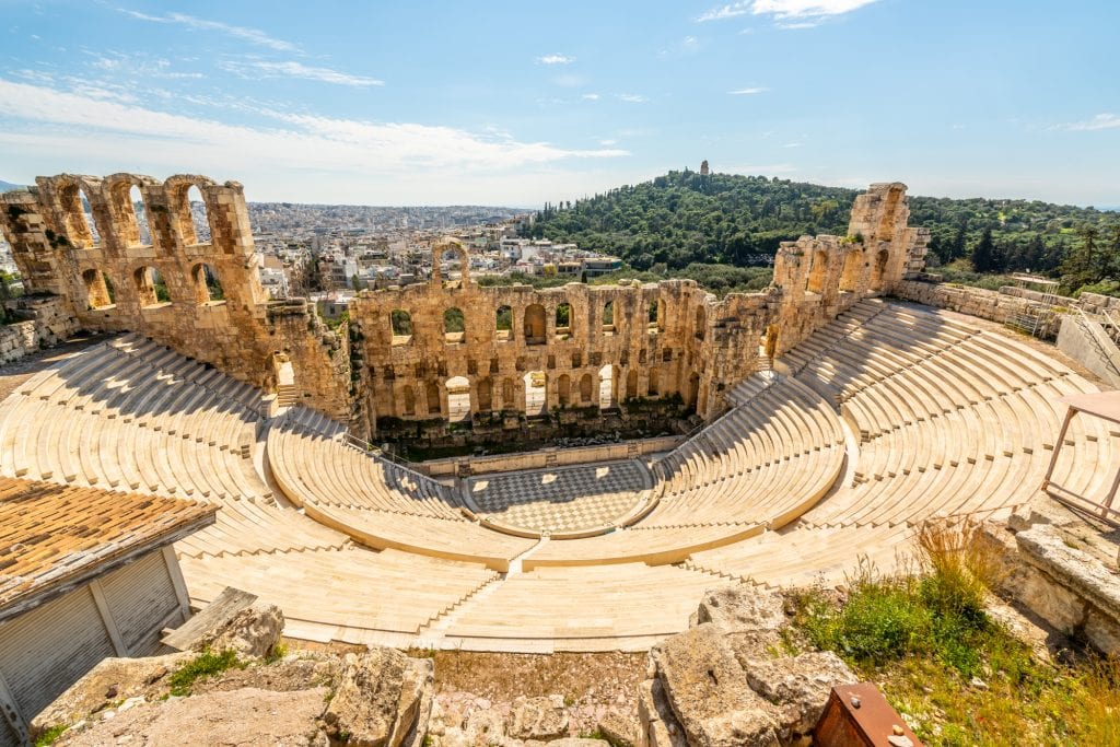 俯瞰希律斯·阿提克斯音乐厅，雅典2日行程
