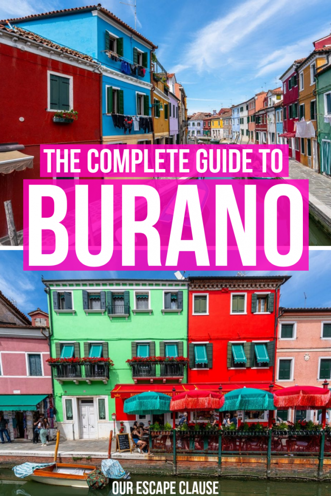 这是两张平行的图片，上面是布拉诺五颜六色的房子，文字“布拉诺完整指南”用粉色框起来。