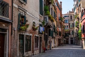 威尼斯安静的街道，在这两周的意大利行程中要去参观