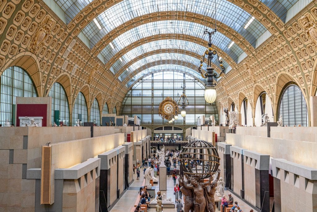 Interior of Musee d'Orsay museum from above