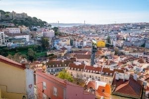 从米罗多罗达格拉萨俯瞰葡萄牙里斯本，这是一天游览里斯本必看的景点