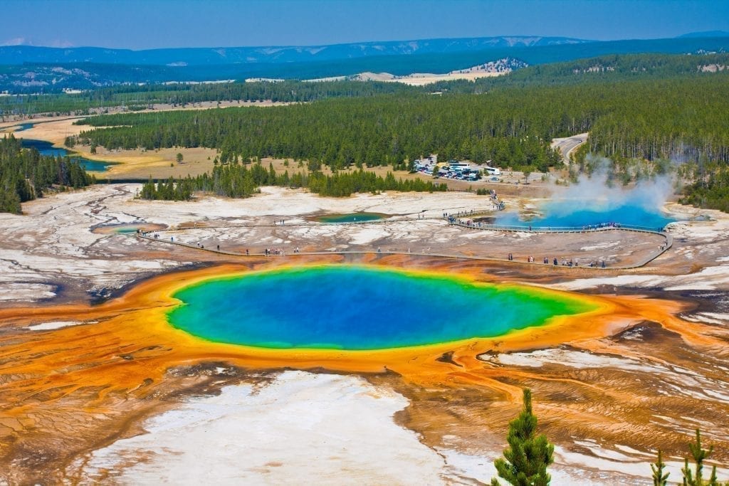 View of Grand Prism in Yellowstone National Park, one of the best places to visit in USA