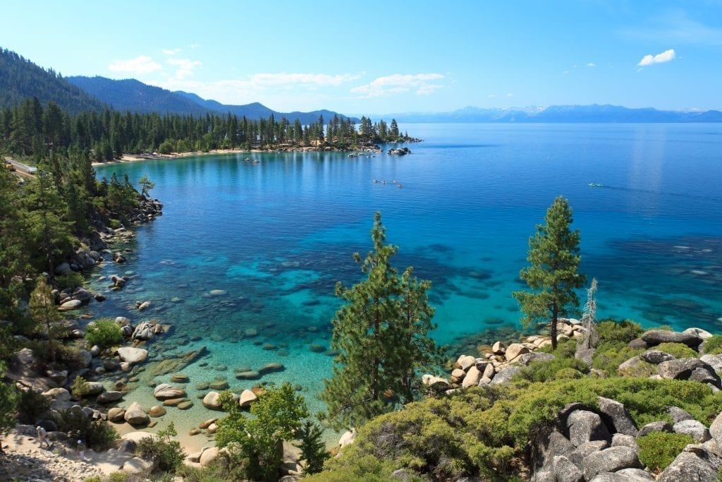 Lake Tahoe from above during the summer, one of the best USA travel destinations