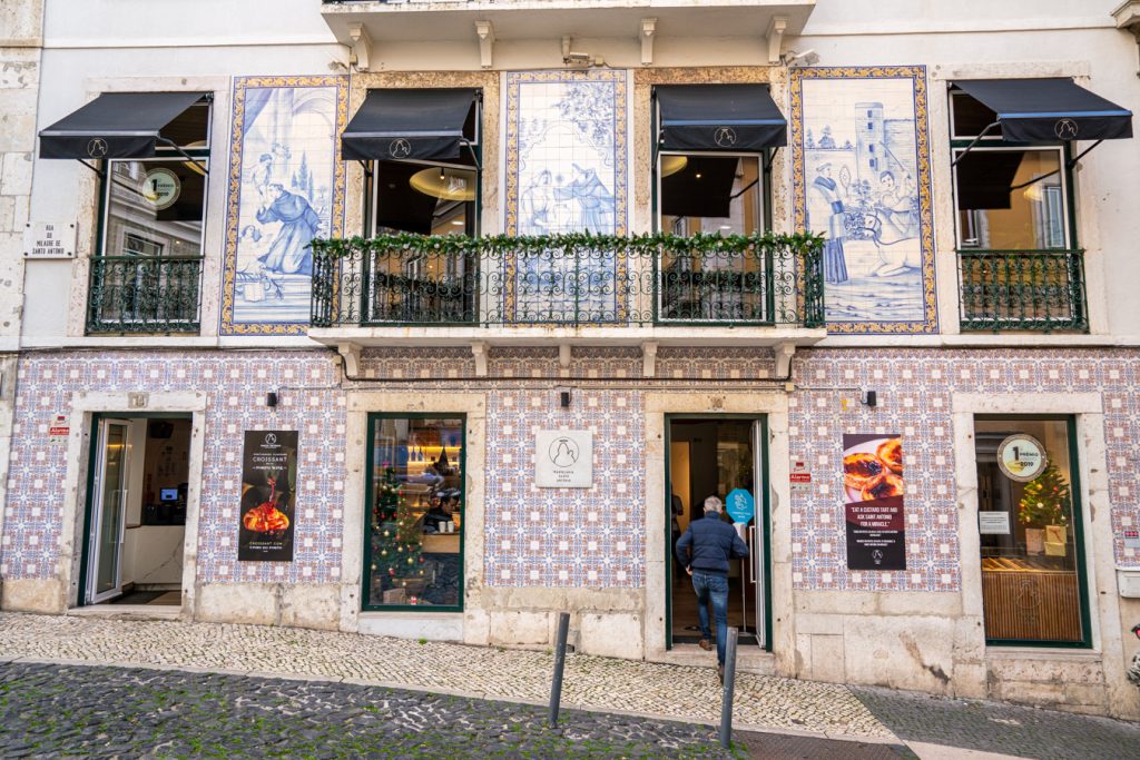 front facade of pastelaria santo antonio, one of the best places for pastel de nata lisbon